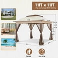thumbnail image 6 of INTER HUT 11x11 Outdoor Pop up Gazebo Tent with Mesh Walls for Patio, Lawn, Backyard and Deck, Beige, 6 of 9