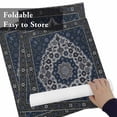 thumbnail image 6 of Retro Abstract Flower Texture Placemats Set of 6,Wipeable Washable Table Mats for Dining Tables, Dark Blue Gray Ethnic Pattern Place Mats for Kitchen Event Party Tabletop Decor, 6 of 9