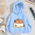 thumbnail image 2 of Byoo Girls Hoodie Cartoon Cute Capybara Print Pullover Hooded Sweatshirt for Kids, 2 of 4