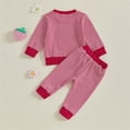 thumbnail image 6 of TOWED22 Baby Girl Fall Winter Outfits Set Toddler Clothes Long Sleeve Soft Sweatshirt + Joggers Pants 2 Piece(Red,12-18 M), 6 of 9