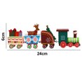 thumbnail image 2 of Decoración navideña de mesa, creativo tren de madera de cuatro secciones., 2 of 5