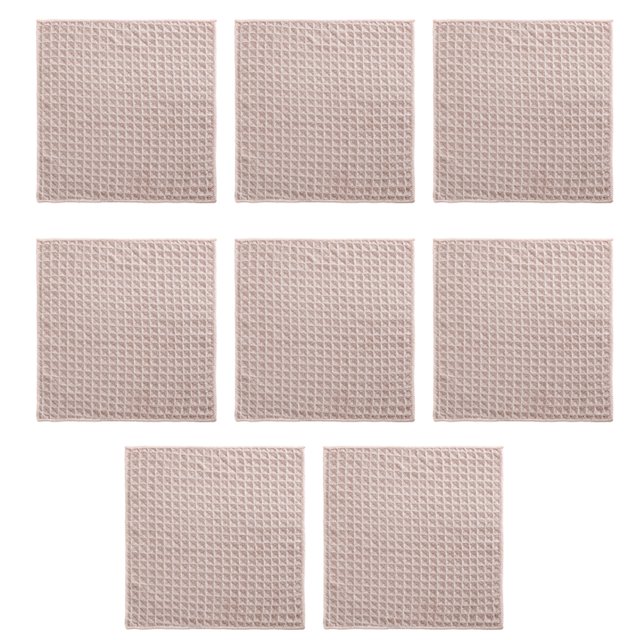 Moyic 8 Uds paños toalla trapo paño de limpieza patrón de gofres máquina absorbente de agua multiusos vajilla Kichen rosa Type2 NO2
