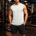 thumbnail image 2 of StSilkitty Men's 2 Piece Outfits Solid Color Sleeveless Crewneck Tank Tops and Shorts Set Summer Gym Running Tracksuits, 2 of 9