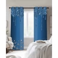 thumbnail image 2 of Blackout Curtains for Bedroom, Modern Blue Room Darkening Window Drapes for Living Room, Abstract Diamond Luxury Gradient Thermal Insulated Grommet Curtains, 52x63 inch, 2 Panels, 2 of 9