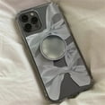 thumbnail image 4 of Ins Stylish Cute Ribbon Bow Transparent Phone Case For iPhone 15 14 13 12 11 Pro Max X XR 7 8 Plus SE 3 Shockproof Soft Cover ZR, 4 of 7