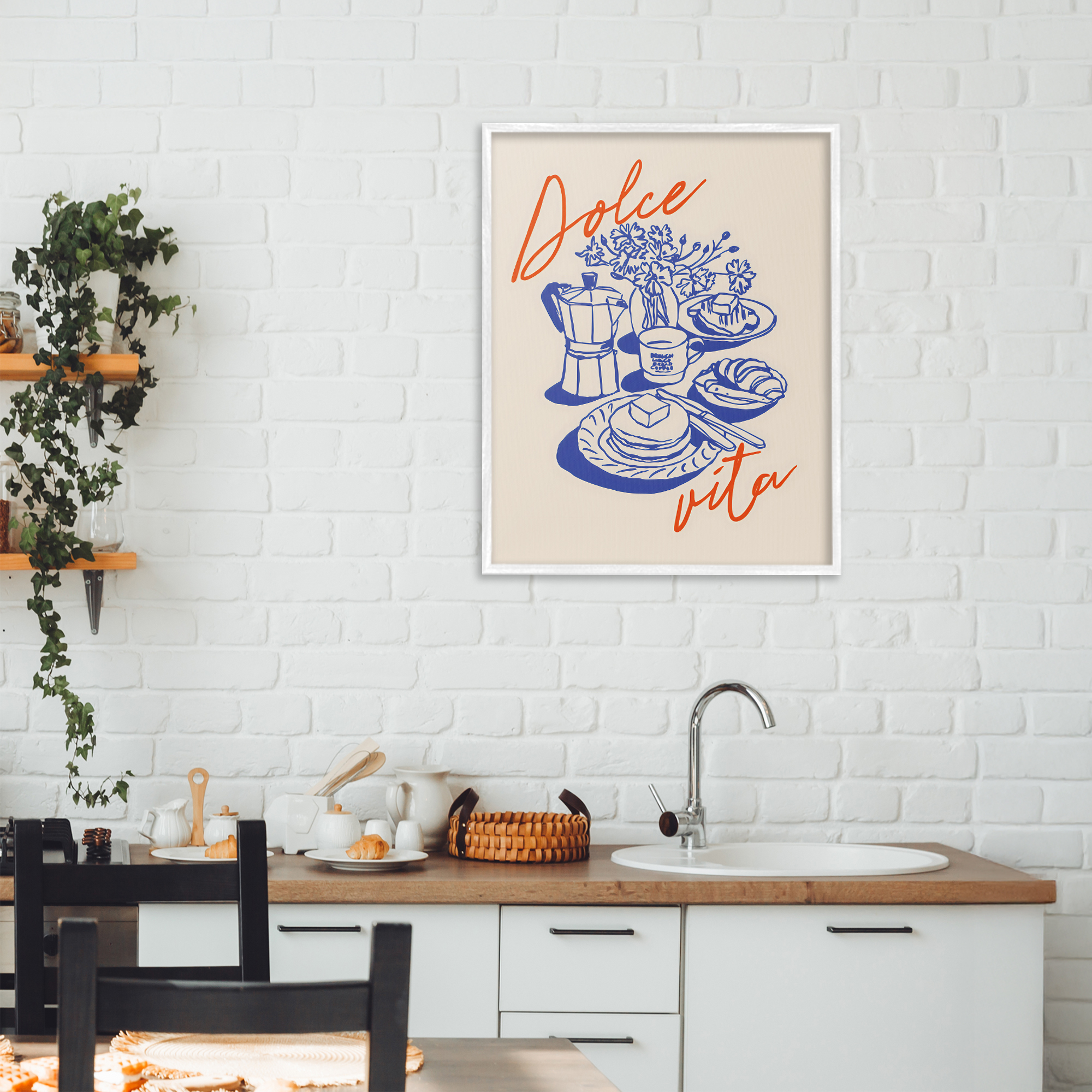 Stupell Industries Retro Breakfast Morning Spread White Framed Giclee Art, design by The Prints Vibe