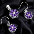 thumbnail image 4 of African Amethyst & Moissanite 925 Silver Pendant Earrings Jewelry Set T-1021 AGT1011_E, 4 of 6