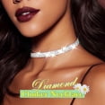 thumbnail image 3 of Collier Ras-du-Cou en Diamant Argent Strass Ras-du-Cou Bijoux pour Femmes -, 3 of 4