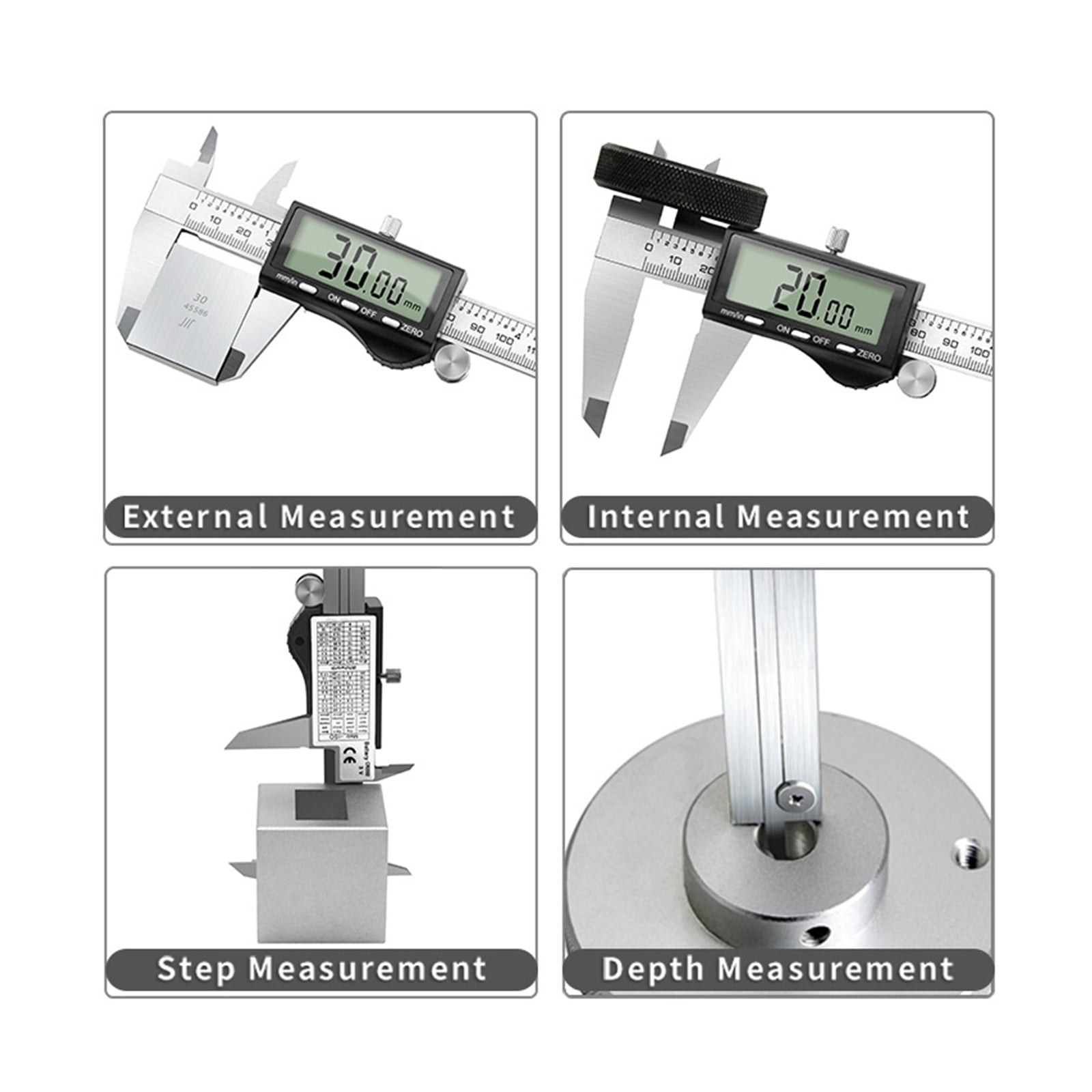 150MM 200MM 300MM Digital Caliper Large LCD Screen Caliper Metal Vernier Digit Caliper Gauge Measurement Tool