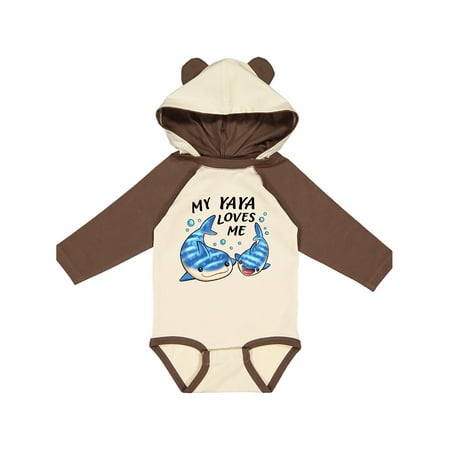 

Inktastic My Yaya Loves Me- whale shark Gift Baby Boy or Baby Girl Long Sleeve Bodysuit