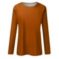 thumbnail image 4 of Tawop Shirts for Women Cozy Tees Womens T Shirts Round Neck Solid Comfort Brown Xl(Us:10), 4 of 5