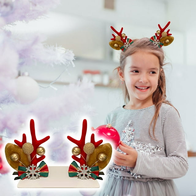 Ganfancp Navidad Horquilla Joyería Clip Accesorios para El Cabello Fiesta Horquilla Niños Liquidación Ventas Hoy Ofertas Prime Par de Pinzas Navideñas para El Pelo