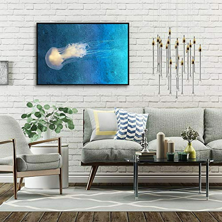 wall26 Floating Framed Canvas Wall Art for Living Room, Bedroom Black and  White Water Canvas Prints for Home Decoration Ready to Hang - 24x36 inches