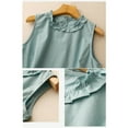 thumbnail image 4 of Shirts for Women Plus Size Sleeveless Tops Casual Elegant Blouse Ruffle Round Neck Cotton Linen Tank Tops Loose Summer Fashion Green M, 4 of 6