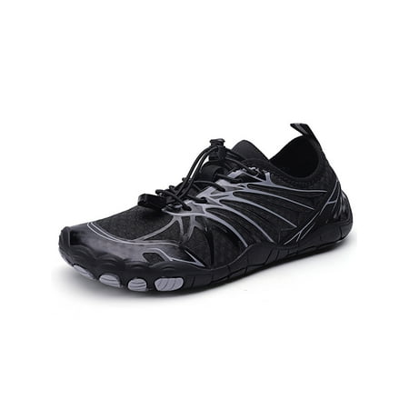 

Rotosw Unisex Water Shoes Quick Dry Beach Shoe Barefoot Aqua Socks Anti-Slip Sport Sneakers Outdoor Breathable Flats Black 5.5