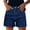 Dark blue, variant on Womens Relaxed Fit Casual High Waist Denim Shorts Summer Casual Hiking Shorts Button Waist with Pockets by Yigetop Black L