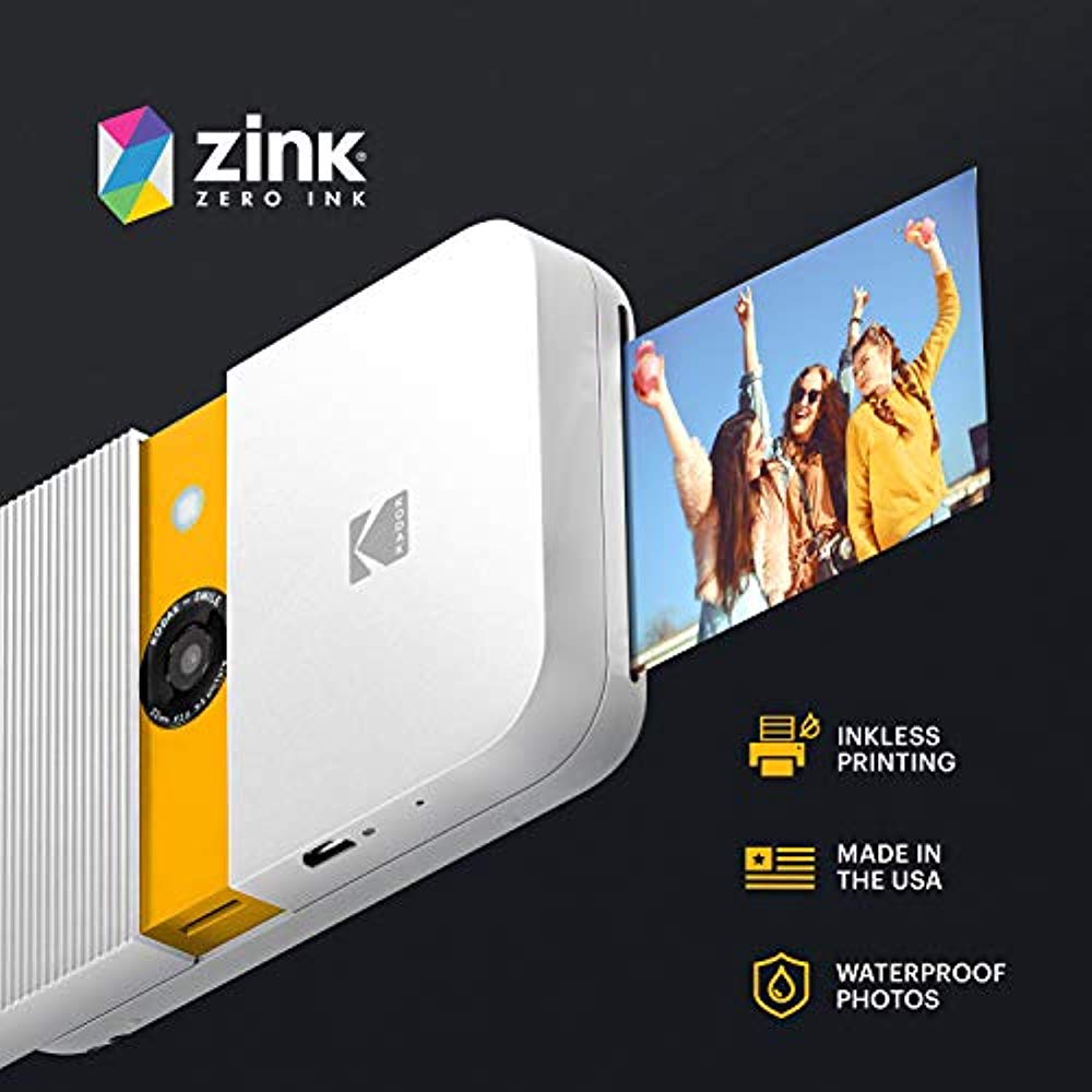 KODAK Smile Instant Camera, 10MP Camera w/2x3 ZINK Printer (White/ Yellow) - image 5 of 5