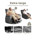 thumbnail image 4 of Oversized Swivel Recliner Chair with 360° Rotation & Rocking Function, Manual Reclining Lounge Chair with Heat and Massage, PU Leather Seat for Living Room, Bedroom & Nursery, Retro Brown, Khaki, Grey, 4 of 9