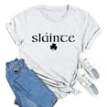 thumbnail image 2 of MSJUHEG Chemises à Manches Courtes pour Femmes Chemises pour Femmes Imprimé Lettre Col Rond T-Shirt Manches Courtes Haut T-Shirts pour Femmes Hauts Graphiques Blancs L, 2 of 4