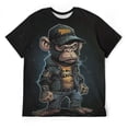thumbnail image 3 of LAOLIUSN Men's Monkey Graphic T Shirt, Streetwear Ape Print Tee, Punk Casual Short Sleeve Crewneck Shirt, 88% Polyester 12% Spandex,4XL, 3 of 7
