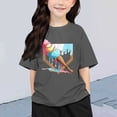 thumbnail image 2 of YAYUBA Toddler Girl Tops 2t Solid Color Round Neck Back To School Short Sleeve Tee for Toddler Casual Sports T-Shirt Preppy Clothes for Girls, 10-11 Years, Grey, 2 of 6