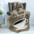 thumbnail image 4 of Coffee Soft Flannel Fleece Throw Blanket, It's Coffee Time Text with Rome Landmark Collesium, Cozy Plush for Indoor and Outdoor Use, 70" x 90", Tan Grey Yellow, by Ambesonne, 4 of 5