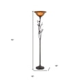 thumbnail image 3 of 72" Amber Torchiere Floor Lamp With Brown Glass Dome Shade, 3 of 7