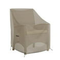thumbnail image 2 of COVERS&ALL Outdoor Chair Cover, 12 Oz Waterproof UV & Weather Resistant Patio Furniture Sofa Cover for Outdoor Outside Seating Lawn Garden, with Air Vents & Drawstrings (28"W x 30"D x 49"H, Beige), 2 of 7