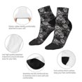 thumbnail image 5 of Rateoe Rose Flowers Pattern Quarter Crew Socks,Toe Seamed Ankle Socks,Cotton Cushioned Breathable Athletic Crew Sports Socks, 5 of 7