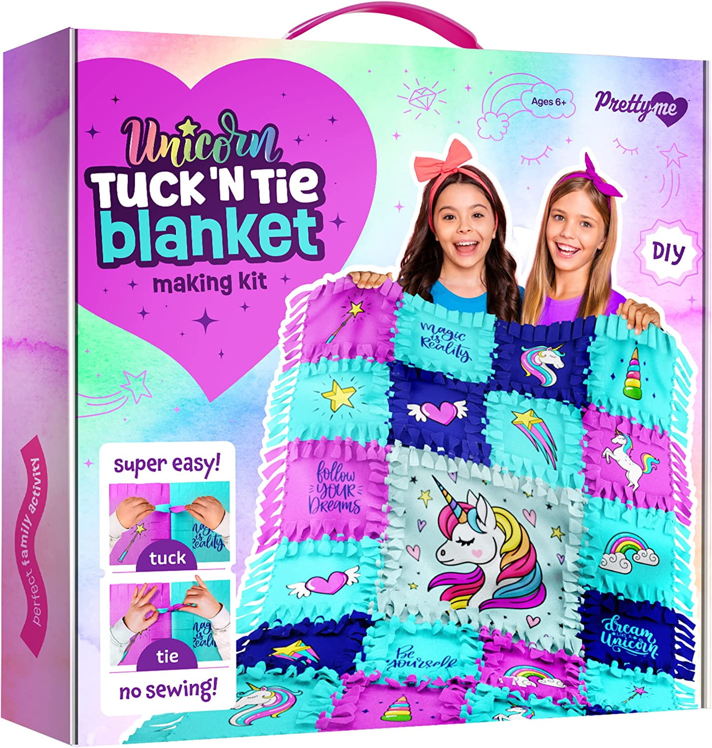 Melissa Doug Created by Me Butterfly Fleece Quilt No Sew Craft Kit 48 squares 4 feet x 5 feet Walmart