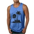 thumbnail image 2 of Gifts for Men! Titcea Tank Tops Men Palm Tree Printed Round Neck Sleeveless Summer Casual T Shirts Hawaiian Beach Holiday Loose Comfort Tank Top, 2 of 5