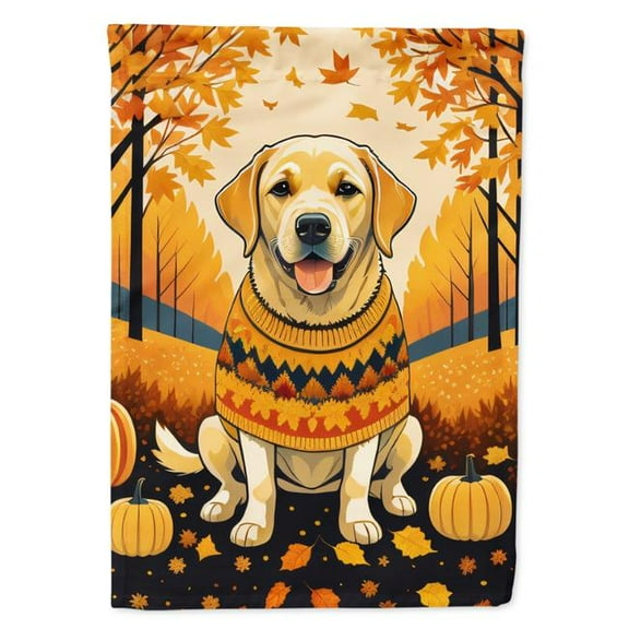 40 x 28 in. Unisex Yellow Labrador Retriever Fall House Flag