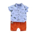 thumbnail image 1 of Odeerbi 2-6 Años Niñas Conjunto de Verano Camisa de Manga Corta de Algodón Dinosaurio Conjunto de Dos Piezas, 1 of 5