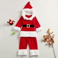 thumbnail image 4 of Toddler Santa Claus Outfit Christmas Santa Outwear Set Outfits with Santa Hat Baby Girl Winter Clothes Christmas Baby Girl Outfit 4T, 4 of 9