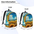 thumbnail image 2 of Wukai Field Bicycle Young Sunflower Durable Canvas Laptop Backpack,Adjustable Shoulder Straps,Water-Resistant,Large Capacity,Stylish Design, Fits 15-17in Laptops,Unisex for School,Office,Travel-Small, 2 of 5