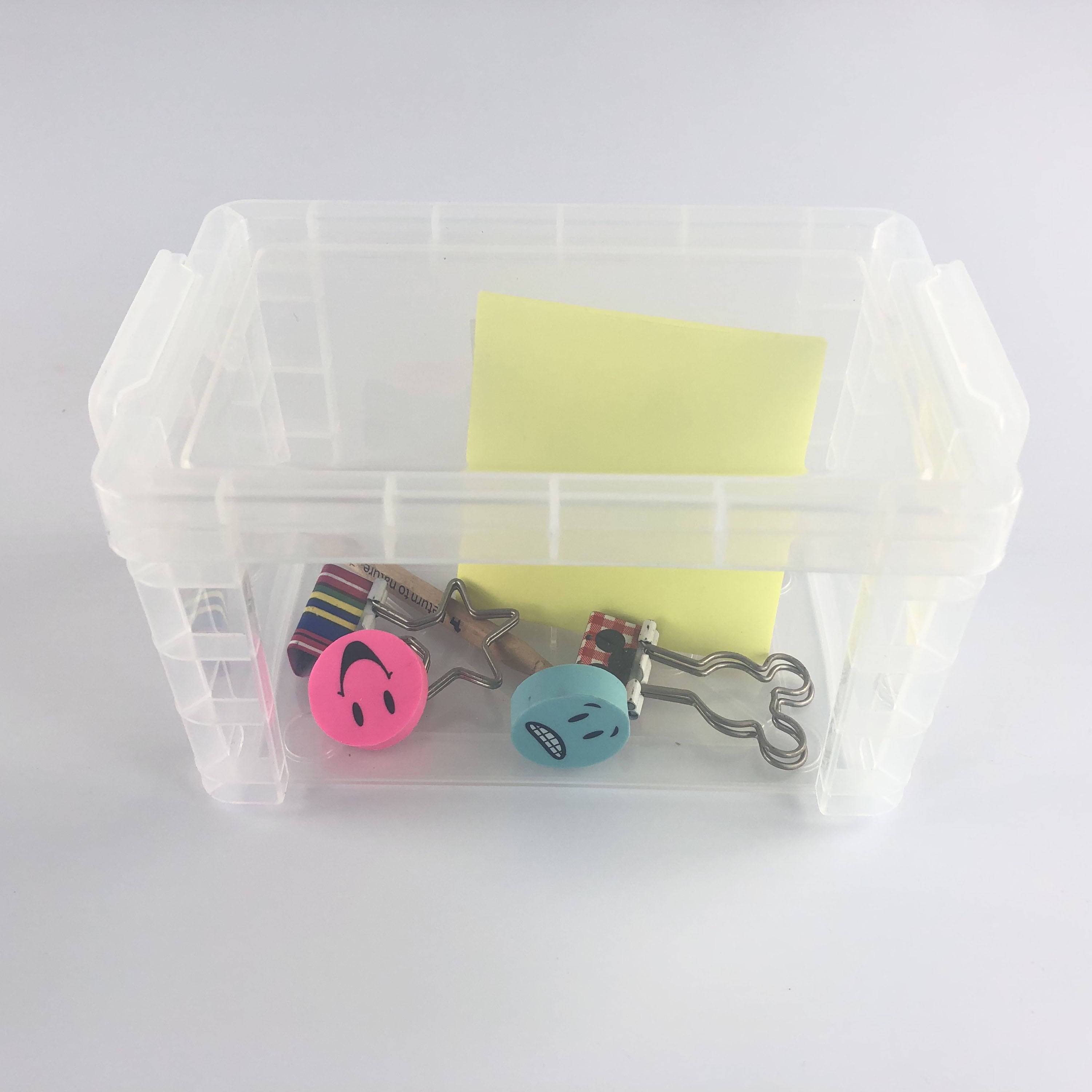 Pen + Gear Teen Plastic Index Card Box, 4 x 6, Clear Storage Bin