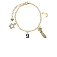 thumbnail image 2 of Delight Jewelry Silvertone Black Number - 9 Goldtone Dream Big Charm Bracelet, 7.5+2" Extender, 2 of 4