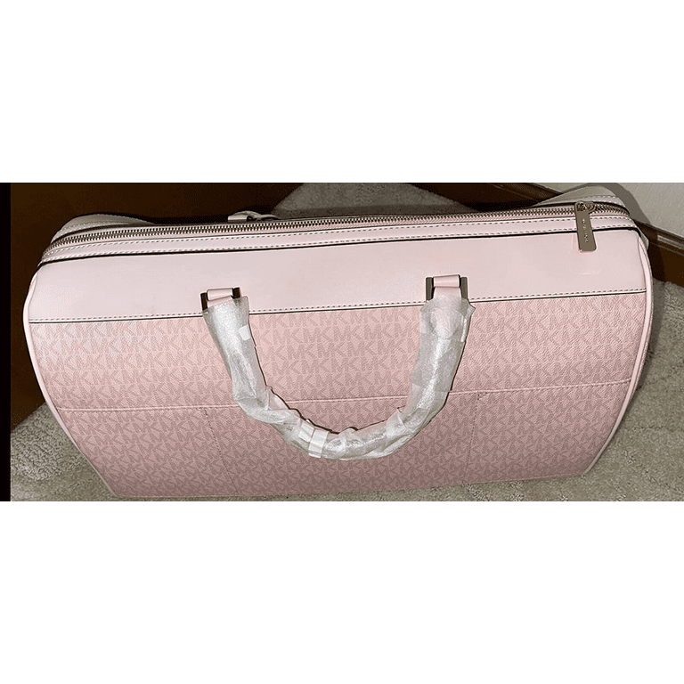 Michael Kors Travel Large Duffle Bag in PVC Signature (Dark Powder Blush)