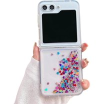 for Samsung Galaxy Z Flip 5 2023 Case,Glitter Case for Z Flip 5 Liquid Bling Sparkle Luxury Flowing Floating Quicksand Soft TPU Clear Case for Galaxy Z Flip 5 5G Girls Women Silver
