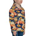thumbnail image 3 of Balery fall Pumpkin Daisy Pattern Boys Hoodie, Youth Pullover Hooded Sweatshirt, Kangaroo Pocket Hoodie for Kids Girls -Medium, 3 of 6