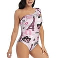 thumbnail image 3 of Sikiie Eiffel Tower and Butterflies Print Women One Piece Swimsuits Tummy Control One Shoulder Bathing Suits Ruffle Swimwear, From S to XXL-X-Large, 3 of 6