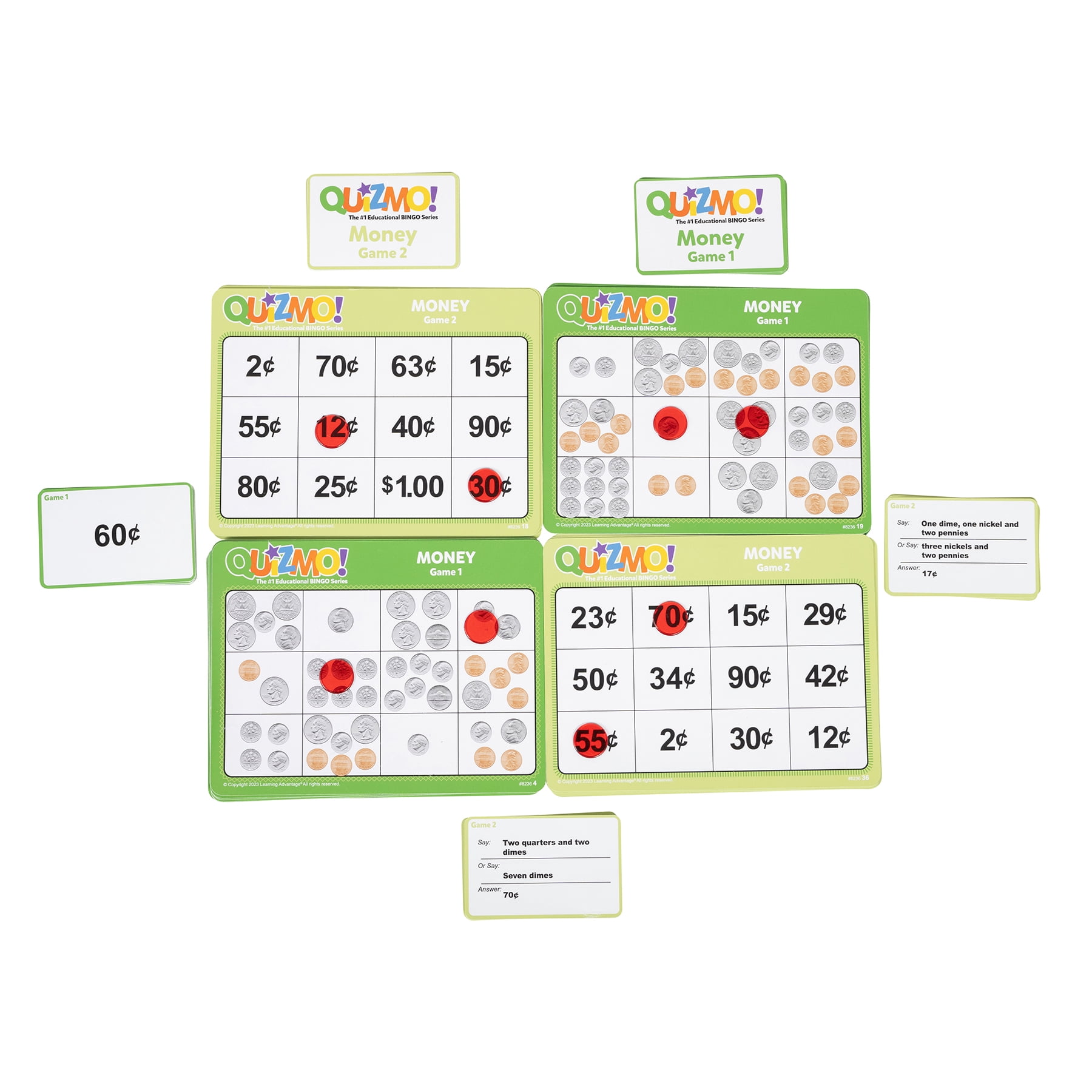 Learning Advantage QUIZMO Money - Bingo-Style Money Game