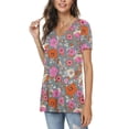 thumbnail image 2 of Anygrew Womens Summer Short Sleeve Tunic Tops Loose Fit Casual Blouses, 2 of 7