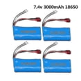 thumbnail image 1 of 18650 7.4v 3000mah Lipo Battery 2s For Wltoys 12423 10428 12429 12401 12402 12402a Rc Car Spare Parts, 1 of 3