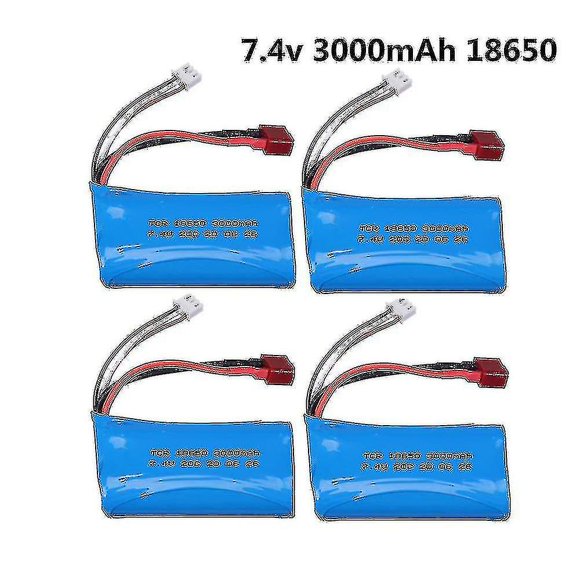 18650 7.4v 3000mah Lipo Battery 2s For Wltoys 12423 10428 12429 12401 12402 12402a Rc Car Spare Parts