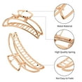 thumbnail image 3 of FloreceBien - Paquete de 5 pinzas para el pelo grandes para mujer, pinzas para el pelo doradas, pinza de metal de sujeción fuerte, pinzas para el pelo para cabello fino y grueso, 3 of 7