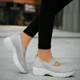 thumbnail image 6 of NOKIO Womens Slip-On Walking Shoes Summer Breathable Mesh Shoes Running Shopping Flat Comfort Wedge Platform Loafers Casual Shoes Women's Hollow Out Wedge Sport Shoes, 6 of 7