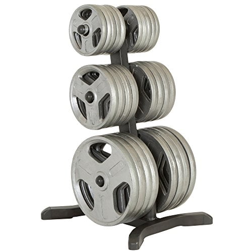 Fitness Reality Olympic Weight Tree/Plate Rack/Bar Holders/Chrome Storage Posts, 1000 lb