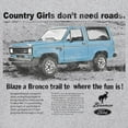 thumbnail image 3 of Ford Bronco Country Girls Don't Need Roads Women's V-Neck T-shirt Vintage Truck Fan 4x4 Off Road Adventure Classic Car Tee, 3 of 7