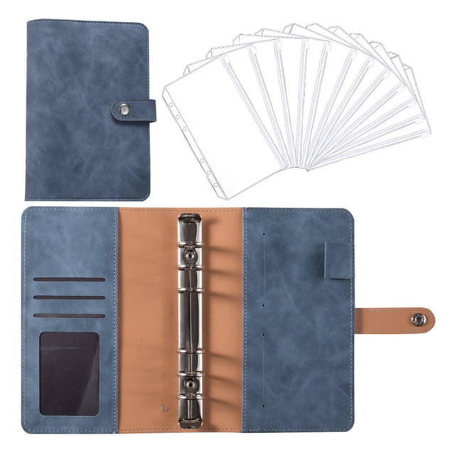 Carpeta de cuaderno, cubierta de carpeta con 12 piezas, bolsillo para carpeta, sistema de sobres de presupuesto de efectivo personal, carpeta de 6 agujeros